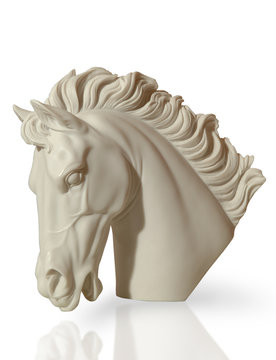 marble sculpture of a horse's head