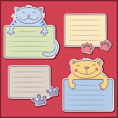 Message stickers with funny animals