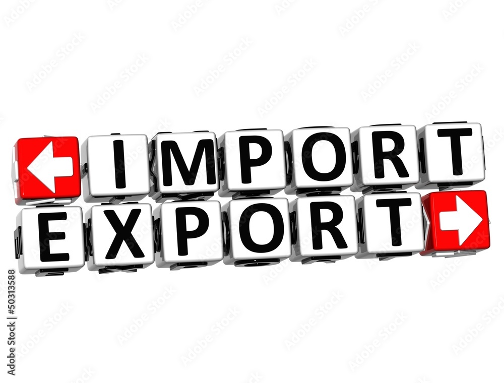 Poster 3d import export button click here block text
