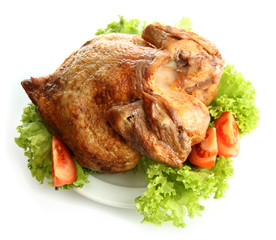 Tasty whole roasted chicken