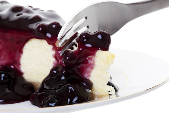 Blueberry Cheesecake With Fork