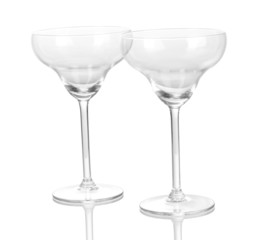 Cocktail glasses isolated on white