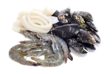 Printed kitchen splashbacks Sea Food raw seafood