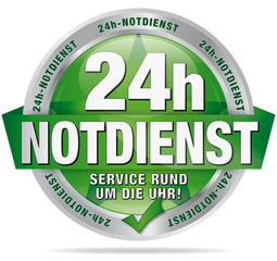 Naklejka premium 24h-Notdienst - Service Rund um die Uhr