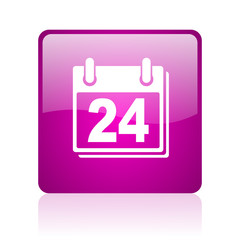 planner violet square web glossy icon