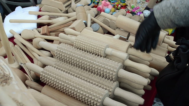 handmade wooden kitchen utensil tool pin hand glove market fair