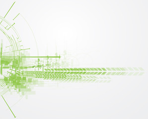 Obraz premium high tech eco green infinity computer technology concept backgro