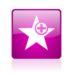 star violet square web glossy icon