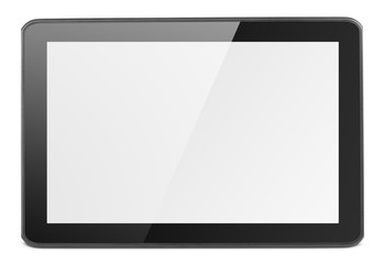 Modern black tablet pc isolated on white with clipping path
