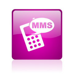 mms violet square web glossy icon