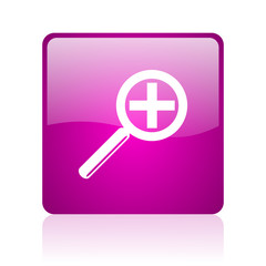 magnification violet square web glossy icon