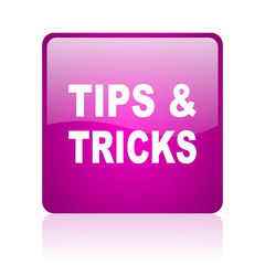 tips violet square web glossy icon