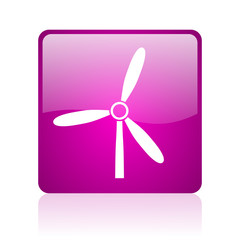windmill violet square web glossy icon