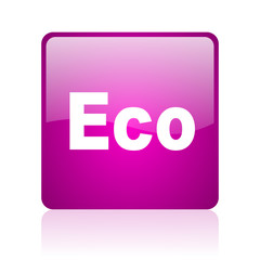 eco violet square web glossy icon