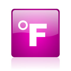 fahrenheit violet square web glossy icon