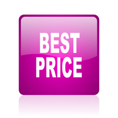 best price violet square web glossy icon