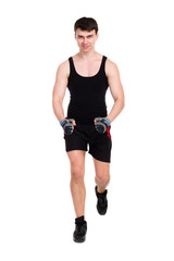 Obraz premium caucasian man exercising workout fitness