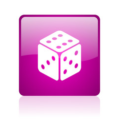 dice violet square web glossy icon