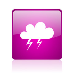 weather forecast violet square web glossy icon
