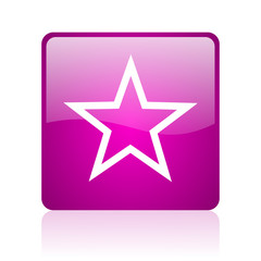 Obraz premium star violet square web glossy icon