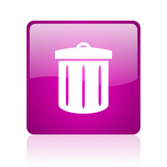 recycle violet square web glossy icon