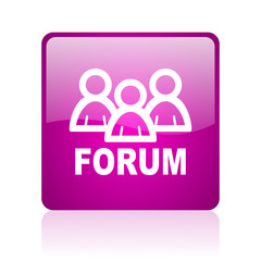 forum violet square web glossy icon