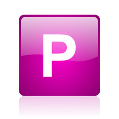 park violet square web glossy icon