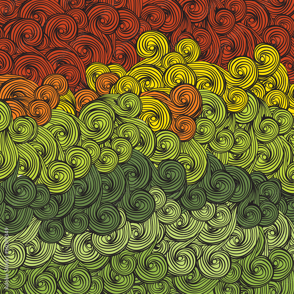 Poster Abstract multi-colored waves pattern. Vector, EPS8