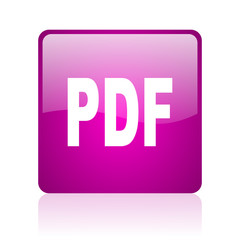 pdf violet square web glossy icon