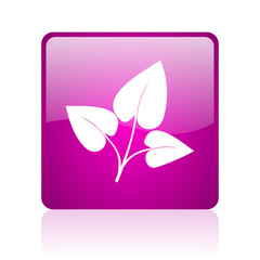 eco violet square web glossy icon