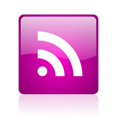 rss violet square web glossy icon