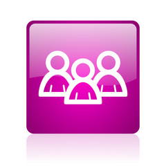 forum violet square web glossy icon