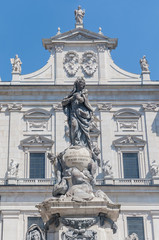 Fototapeta na wymiar Cathedral square (Domplatz) located at Salzburg, Austria