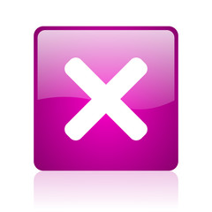 Obraz premium cancel violet square web glossy icon