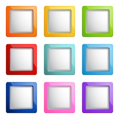 set of square web buttons