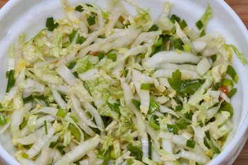 green vegetable salad with Chinese cabbage