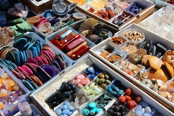 Precious stones market in Sibiu, Romania