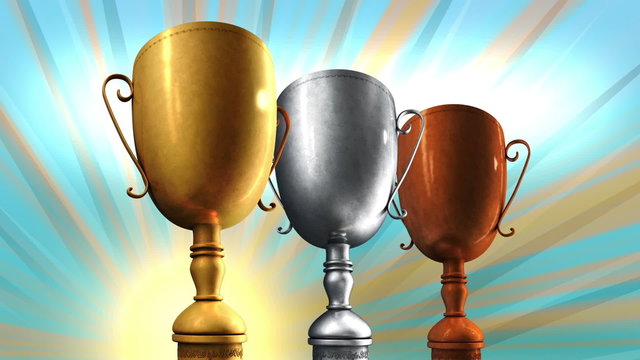 Gold Silver & Broze Trophy Awards Ceremony Loop