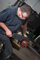 Artist Finishing Glass Bowl