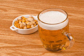 Beer with assorted nuts