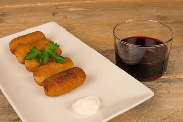 Freshly fried croquettes