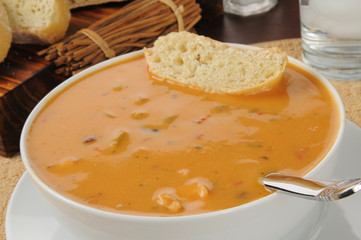 Chicken gouda cheese bisque