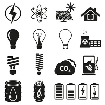 Energy and resource icon set. Vector illustration