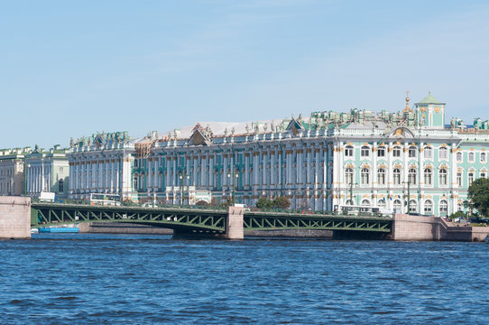 View of the Winter Palace in the summer in St. Petersburg