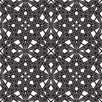 Black and white geometric seamless pattern