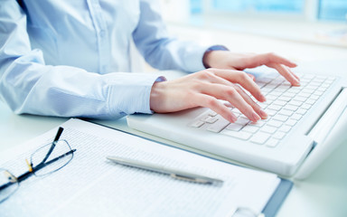 Typing hands