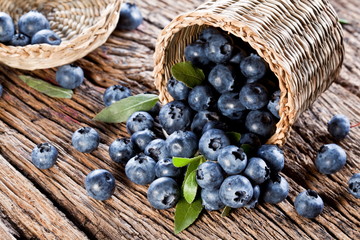 Blueberries have dropped from the basket