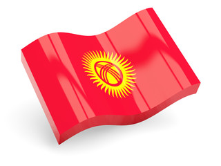 3d flag of kyrgyzstan isolated on white