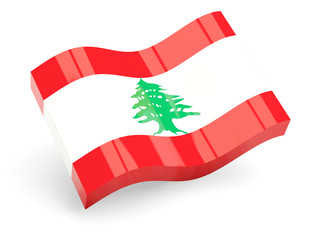 3d flag of lebanon isolated on white