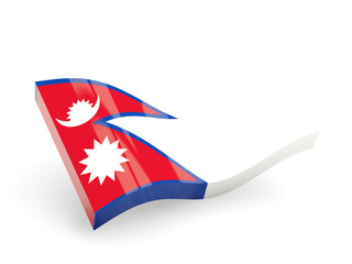 3d flag of nepal isolated on white